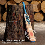 GM Neon Maestro Kashmir Willow Cricket Bat – Full Size, Lightweight, Advanced Grip, Men’s Leather Ball Bat.