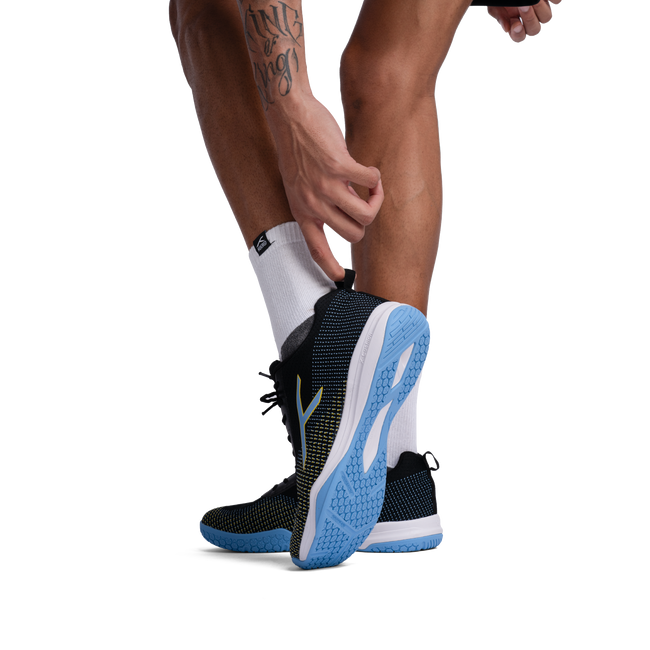 Hundred Blade Lite Badminton Shoe | BLACK/BLUE/YELLOW.
