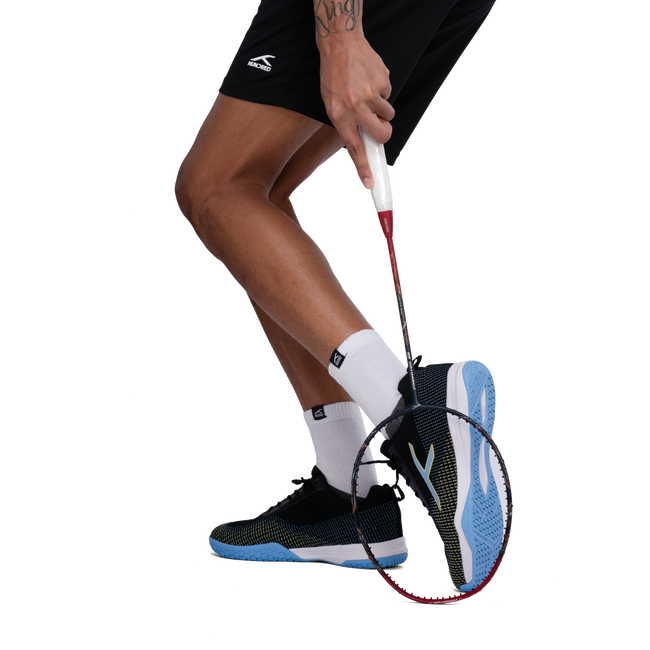 Hundred Blade Lite Badminton Shoe | BLACK/BLUE/YELLOW.