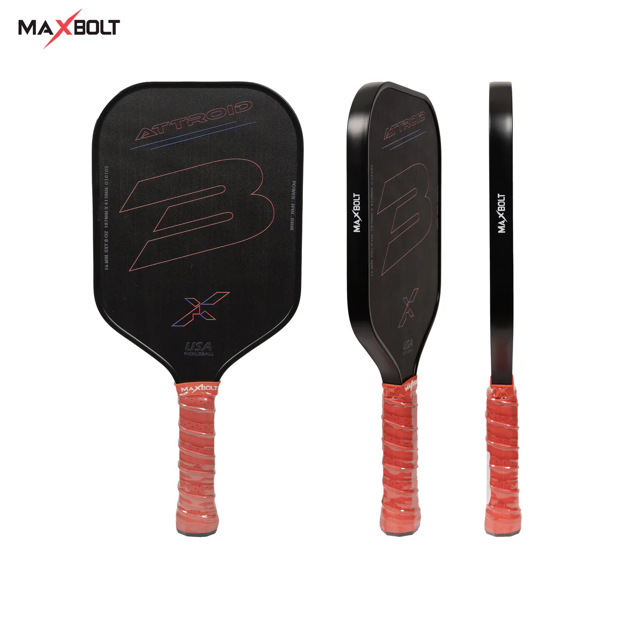 MAXBOLT ATTROID 3 Pickleball Paddle | Lightweight Carbon Paddle for Control & Power | Buy Online at Probadminton.in.