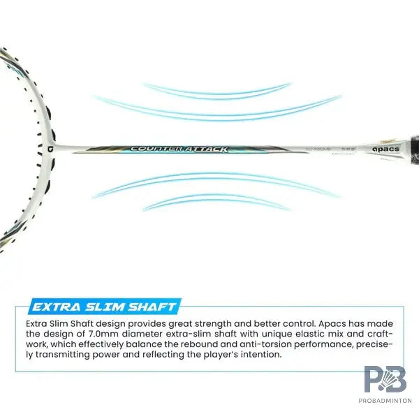 Apacs Counter Attack Badminton Racket – 6U Lightweight | Head Heavy | High-Speed Frame.