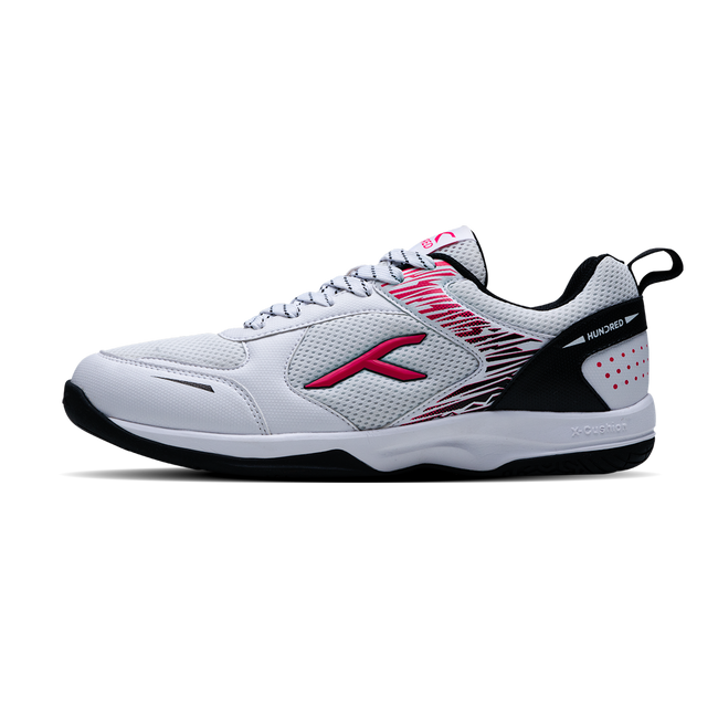 Hundred COURT STAR PRO Badminton Shoe | WHITE/BLACK/FUSHIA.