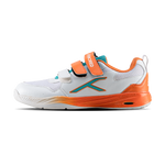 Hundred Court Champions Badminton Shoe | White/Orange/Sea Blue.