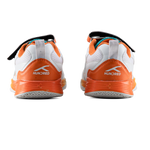 Hundred Court Champions Badminton Shoe | White/Orange/Sea Blue.