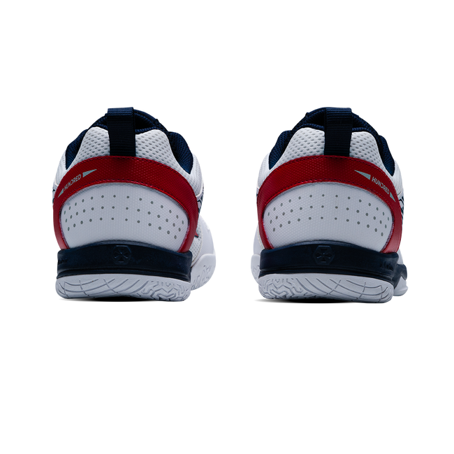 Hundred Court Star Pro Badminton Shoes WHITE/NAVY/RED.