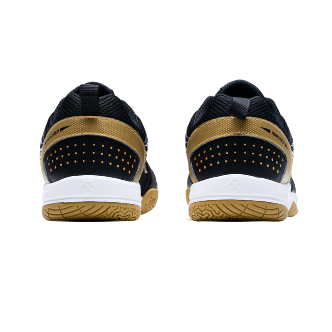 Hundred COURT STAR PRO Badminton Shoe | BLACK/GOLD.