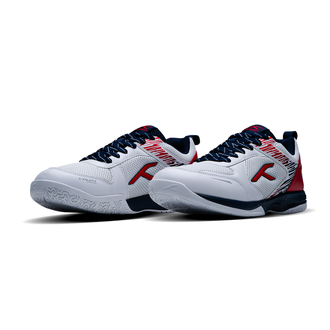 Hundred Court Star Pro Badminton Shoes WHITE/NAVY/RED.