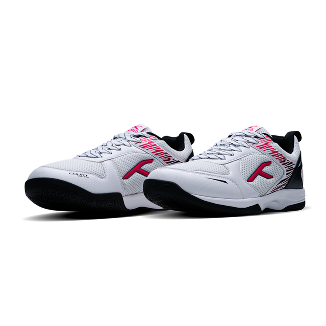 Hundred COURT STAR PRO Badminton Shoe | WHITE/BLACK/FUSHIA.