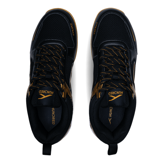 Hundred COURT STAR PRO Badminton Shoe | BLACK/GOLD.