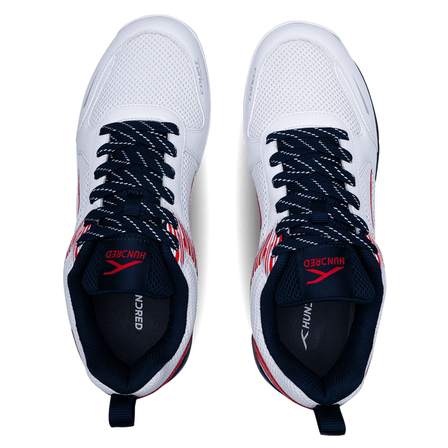 Hundred Court Star Pro Badminton Shoes WHITE/NAVY/RED.