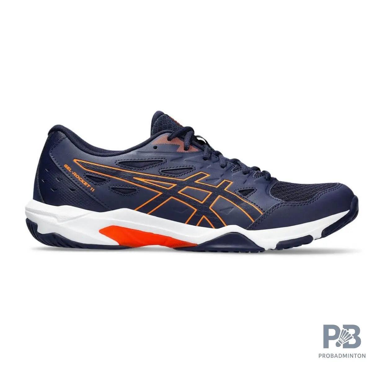 Asics GEL-ROCKET 11 Indoor Court Shoe (Pea Coat / Hyper Orange).