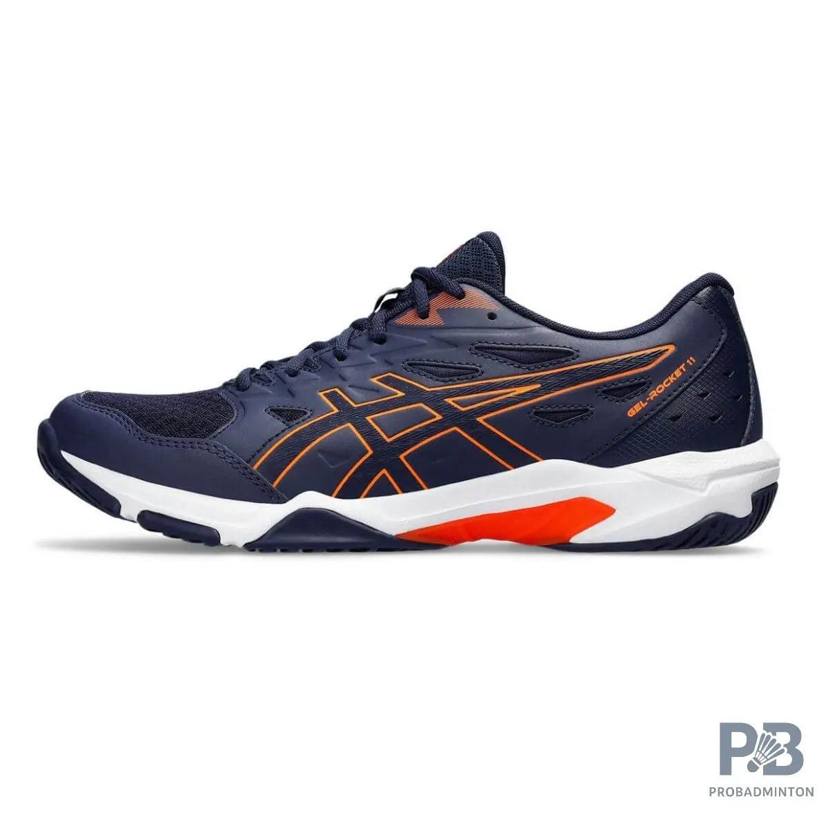 Asics GEL-ROCKET 11 Indoor Court Shoe (Pea Coat / Hyper Orange).