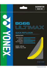 Yonex BG66 Ultimax – Ultra-Thin High-Performance Badminton String.