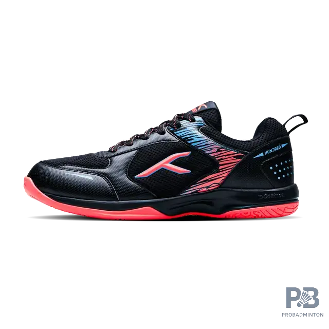 Hundred court Star Pro Badminton Shoes BLACK/SEA BLUE/ORANGE.