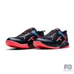 Hundred court Star Pro Badminton Shoes BLACK/SEA BLUE/ORANGE.