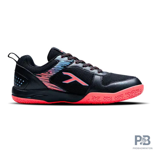 Hundred court Star Pro Badminton Shoes BLACK/SEA BLUE/ORANGE.