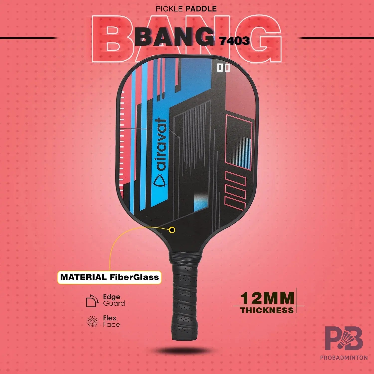 Airavat BANG Pickleball Paddle – Lightweight Fiberglass Paddle Ball in India | Best Pickleball Paddles India for Beginners.