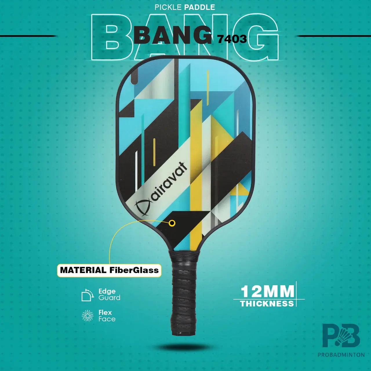 Airavat BANG Pickleball Paddle – Lightweight Fiberglass Paddle Ball in India | Best Pickleball Paddles India for Beginners.