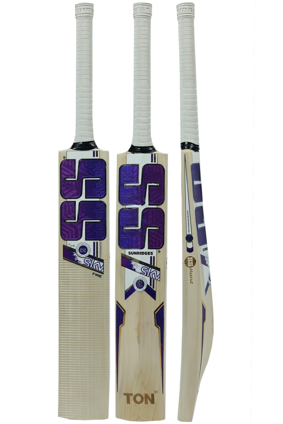 SS Sky Fire English Willow Cricket Bat – Grade 6 Air-Dried Willow Bat with Massive TON Edges, Retro Sticker, Superb Grip & Rounded Toe.