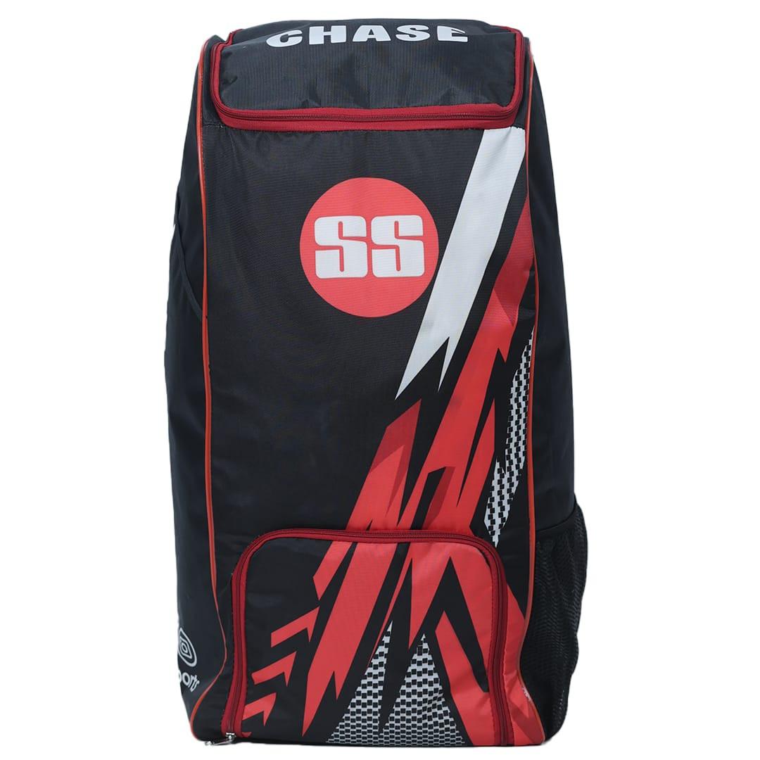 SS Chase Cricket Kit Bag with Wheels – Water-Resistant Premium Fabric, Separate Shoe Pocket & Padded Shoulder Straps.