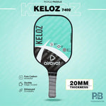 Airavat Keloz 7402 Pickleball Paddle – Carbon Graphite Paddle Ball in India | Best Pickleball Paddles India for Beginners (Black, Cyan, Lime Green).