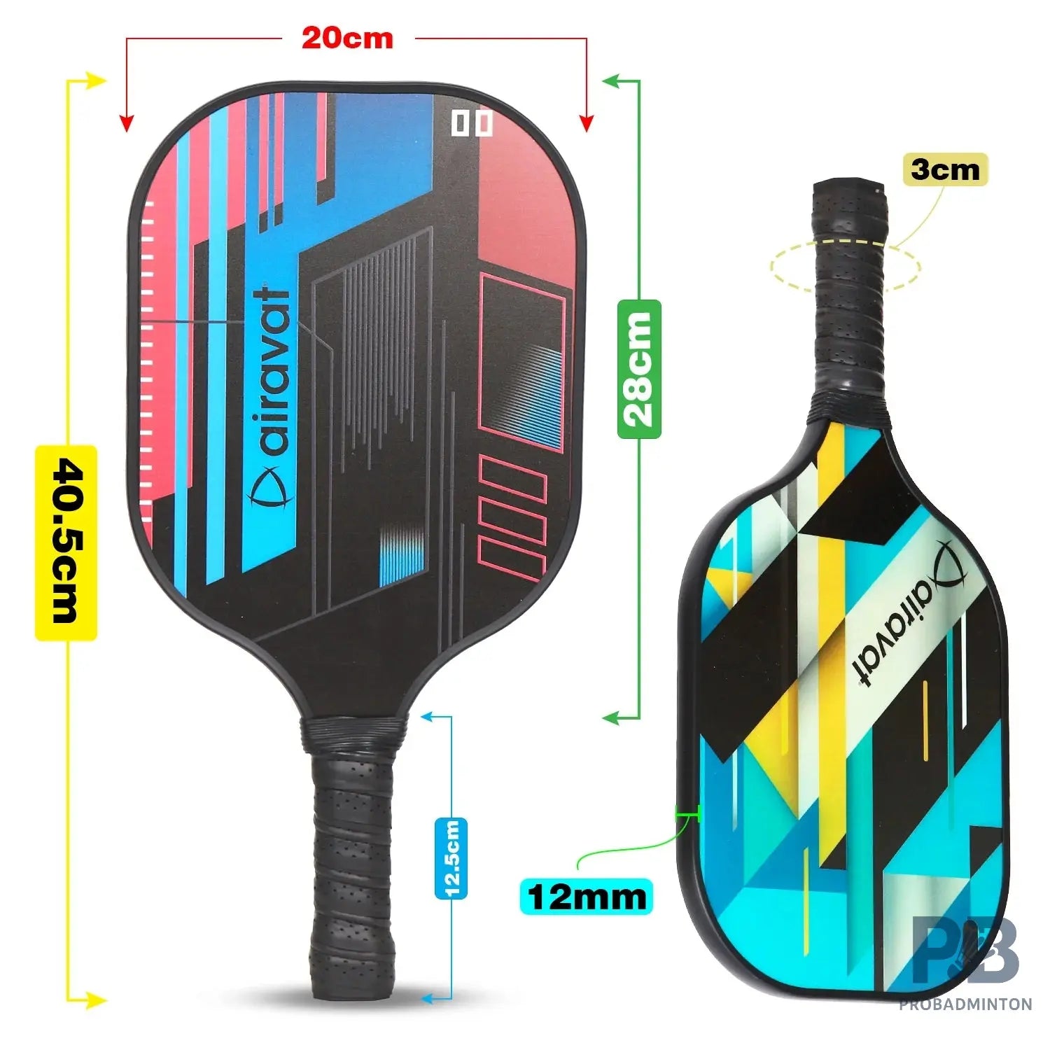 Airavat Bang Pickleball Paddle Set (Assorted Colors) – Best Pickleball Paddles India for Beginners.