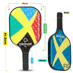 Airavat Prix Pickleball Paddle | Fiberglass Surface & Polymer Core | Multi/Teal Color | Single Paddle | ProBadminton.in.