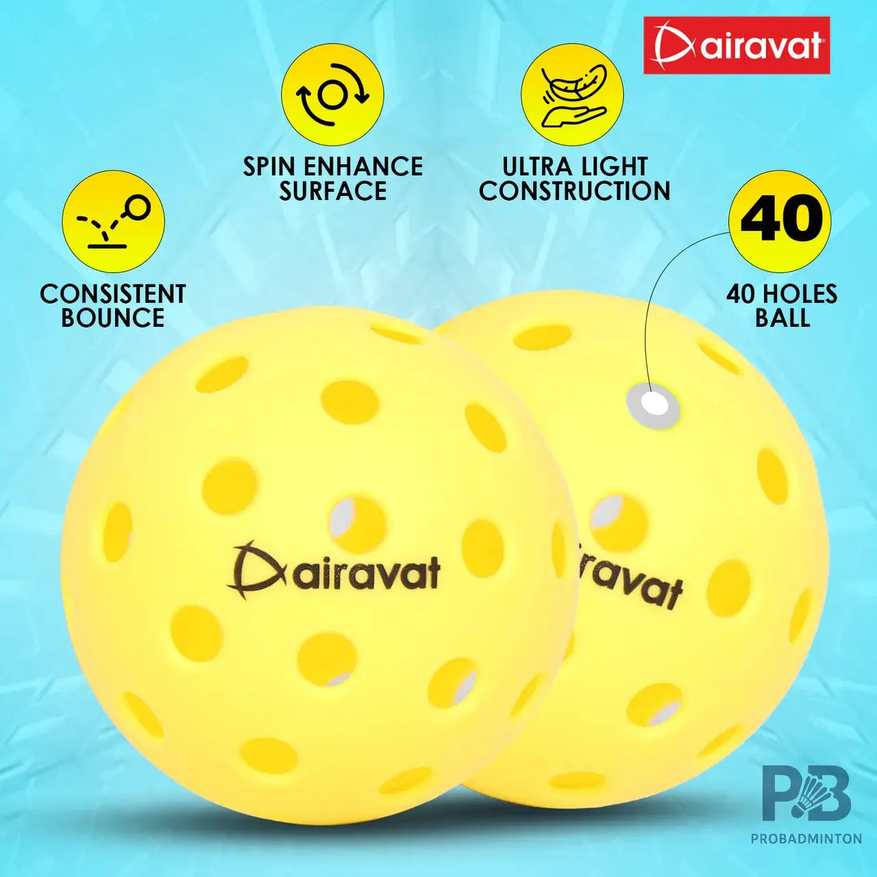 Airavat Bang Pickleball Paddle Set (Assorted Colors) – Best Pickleball Paddles India for Beginners.
