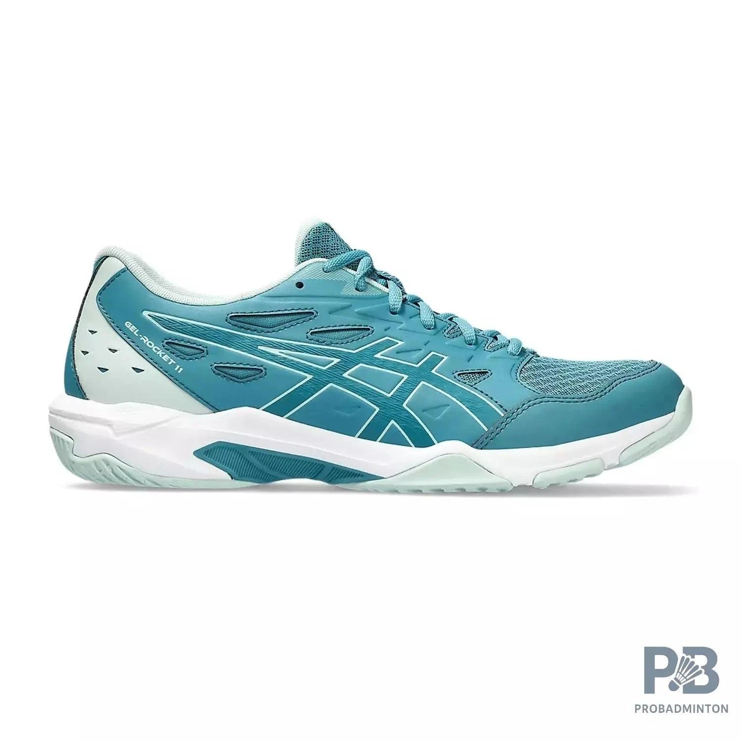 ASICS GEL ROCKET 11 INDOOR SHOES (BLUE TEAL/PALE MINT).