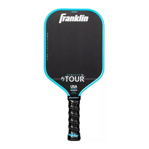 Franklin FS Tour Dynasty 16mm Pickleball Paddle in Blue – USAPA approved with polypropylene core, MaxSpin Pro surface, and ergonomic 5.5-inch handle.