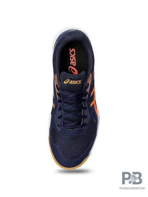 Asics UPCOURT 5 Indoor Court Shoe (Pea Coat/Shocking orange).