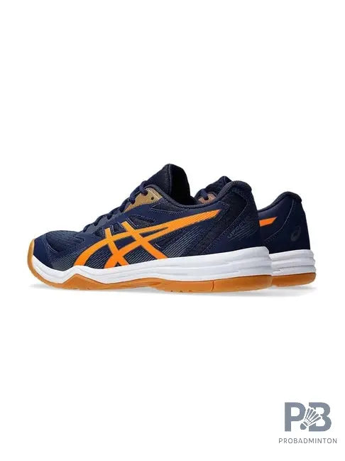 Asics UPCOURT 5 Indoor Court Shoe (Pea Coat/Shocking orange).