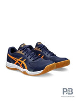 Asics UPCOURT 5 Indoor Court Shoe (Pea Coat/Shocking orange).