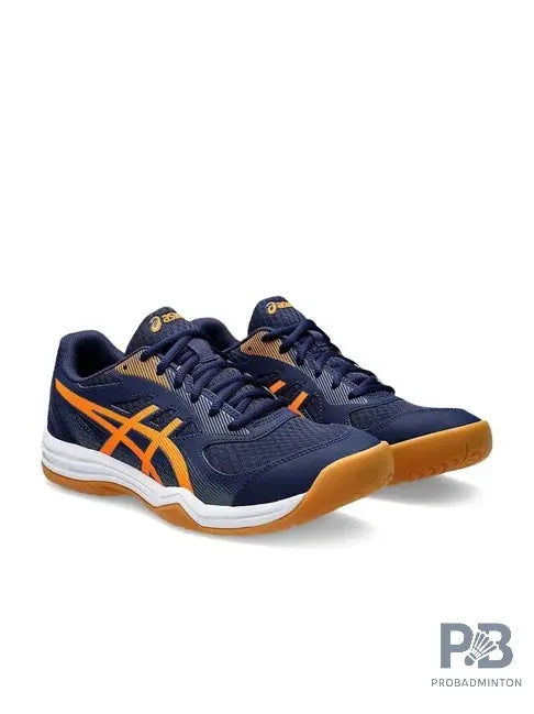 Asics UPCOURT 5 Indoor Court Shoe (Pea Coat/Shocking orange).