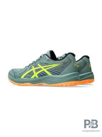 Asics UPCOURT 6 Indoor Court Shoe (Celadon / Safety yellow).