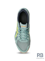 Asics UPCOURT 6 Indoor Court Shoe (Celadon / Safety yellow).