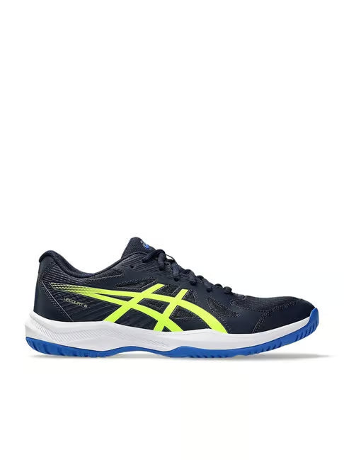 ASICS Upcourt 6 Men's Badminton Shoes – Midnight / Safety Yellow.