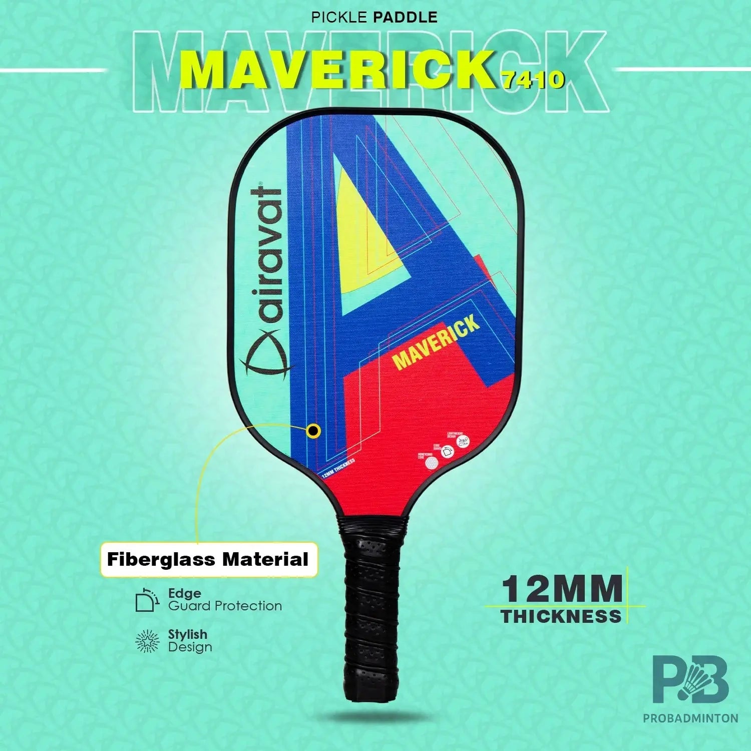 Airavat Maverick 7410 Pickleball Paddle – Carbon Fiber Paddle Ball in India | Best Pickleball Paddles India for Beginners.