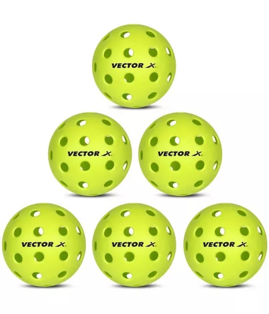 Vector X Outdoor-40 Hole Pickleball Ball, Pack of 6