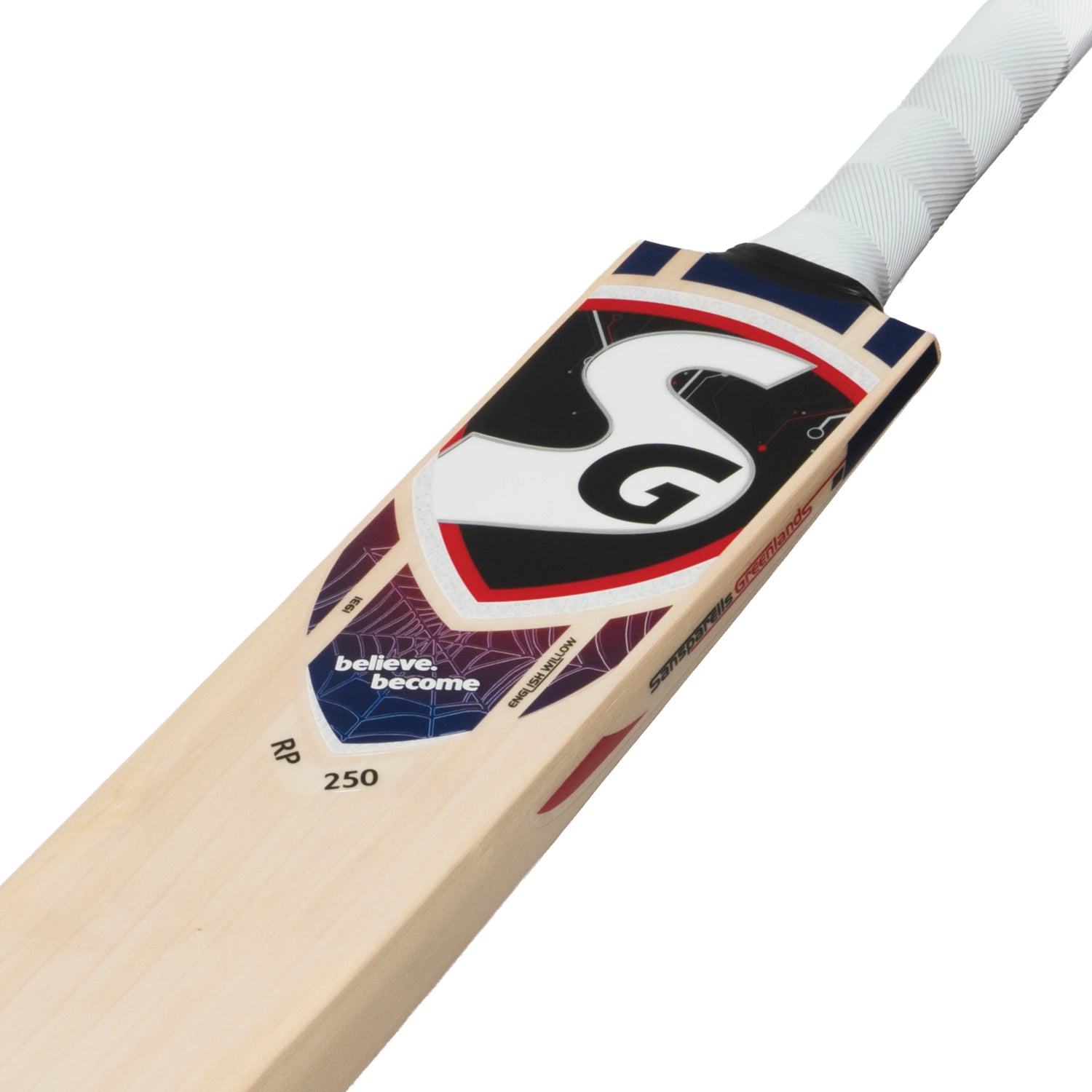 SG RP 250 English Willow Str8bat Sensor Cricket Bat – Hand-Selected Willow, Extended Sweet Spot & Premium Cane Handle.