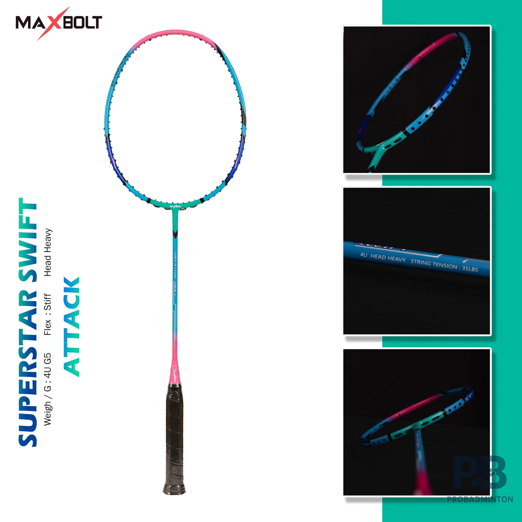 Maxbolt Super Star Swift Badminton Racquet.