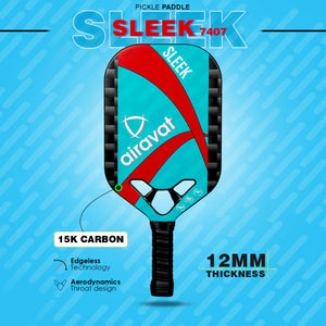 Airavat Sleek 7407 Pickleball Paddle | Composite Surface & Polymer Core | Red/Yellow | Single Paddle | ProBadminton.in