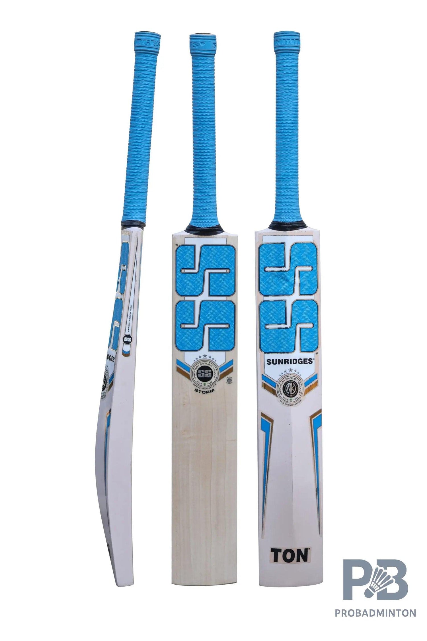 SS Storm English Willow Cricket Bat – Air-Dried Grade Willow Bat with Painted Back, Massive TON Edges, High-Quality Grip & Premium SS Cover.
