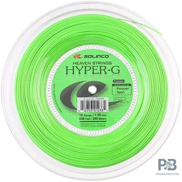 Solinco Hyper-G Tennis String Reel 16 (1.30mm, 200m) – Spin & Control Polyester String.