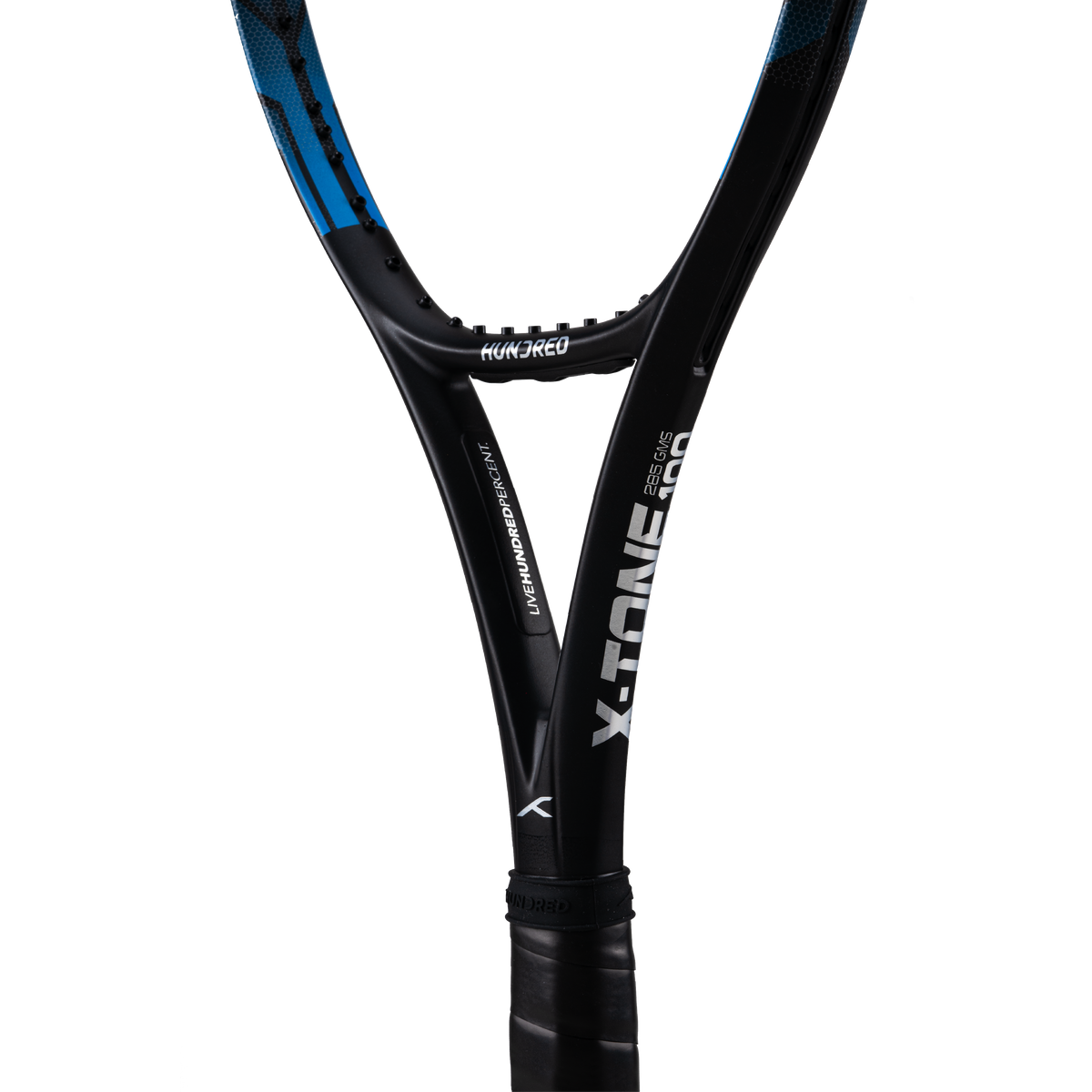 hundred xtone100 midweight tennis racket 285gm black

