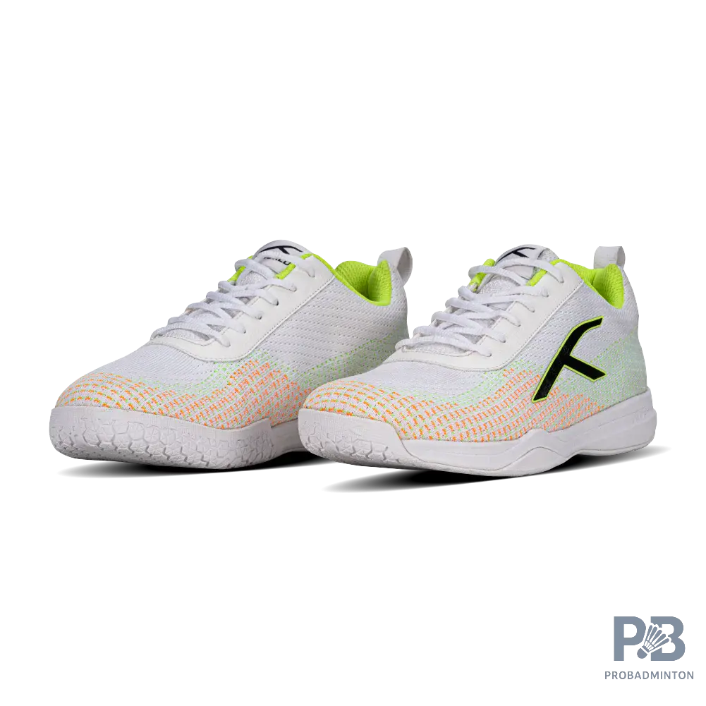 Hundred Blade Lite Badminton Shoe | White/Lime/Orange/Black.