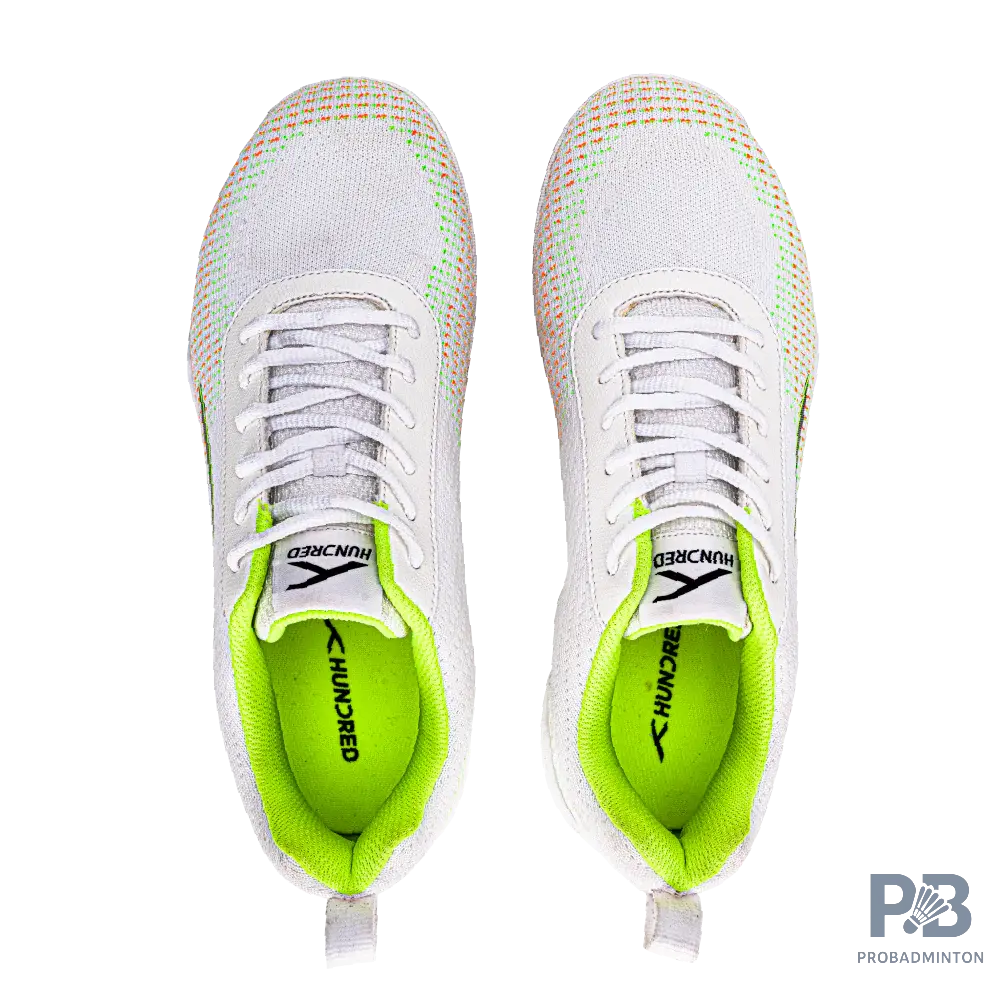 Hundred Blade Lite Badminton Shoe | White/Lime/Orange/Black.