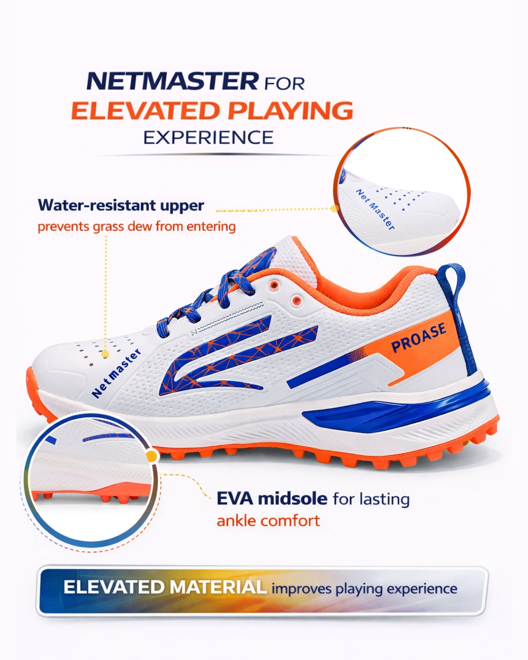 net master cricket footware blue
