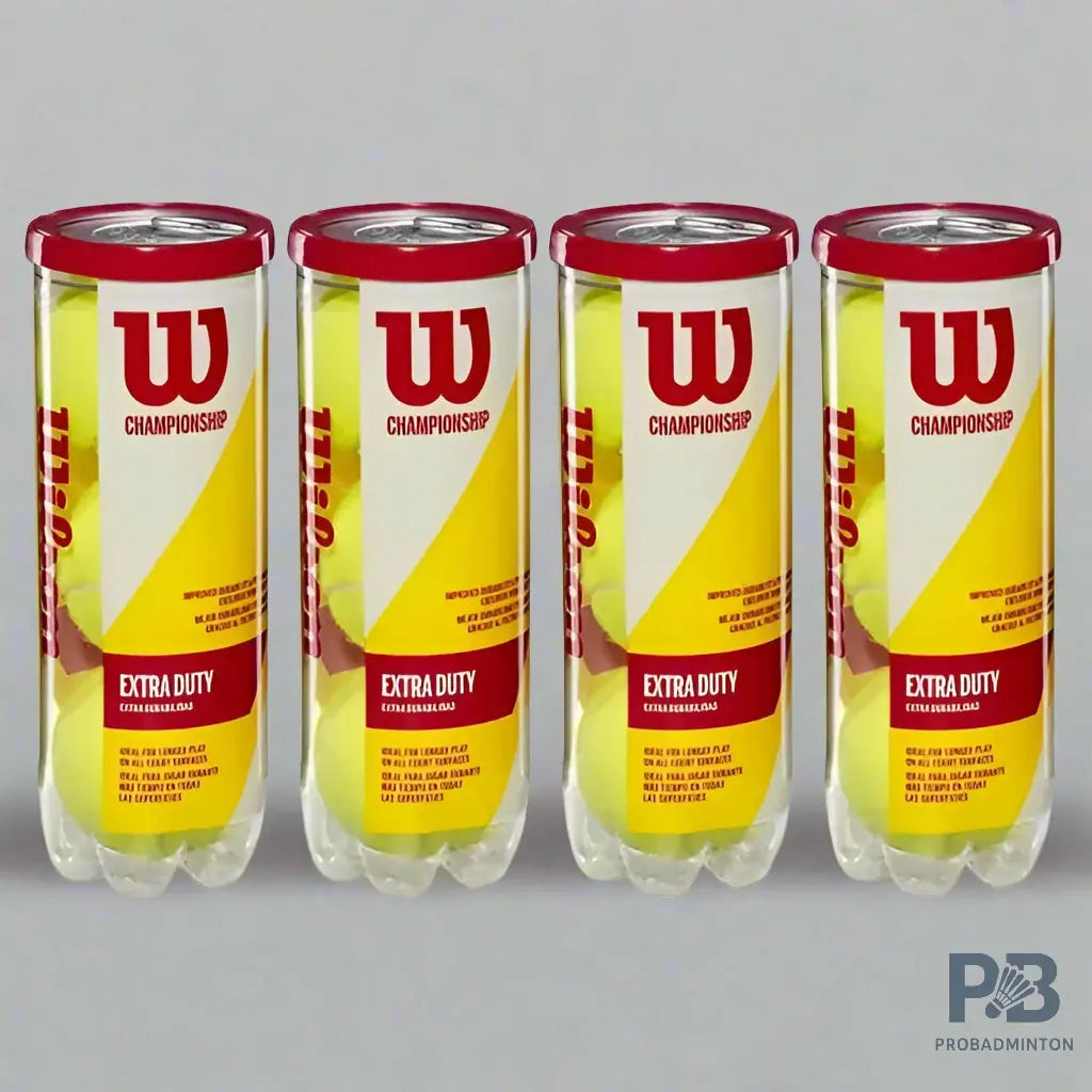 Wilson Championship Tennis Balls | 3-Ball Can, 12-Ball (4 Cans), 72-Ball Carton | All-Court Performance | ProBadminton.in.