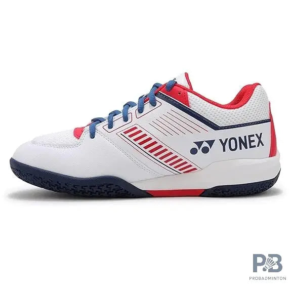 Yonex Strider Flow Wide Power Cushion Badminton Shoes (White / Red).